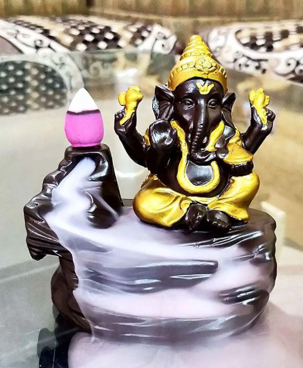 Handcrafted Meditation Monk Ganesha Smoke Backflow Cone Incense holder - Premium  from Roposo Clout - Just $550! Shop now at Mystical9