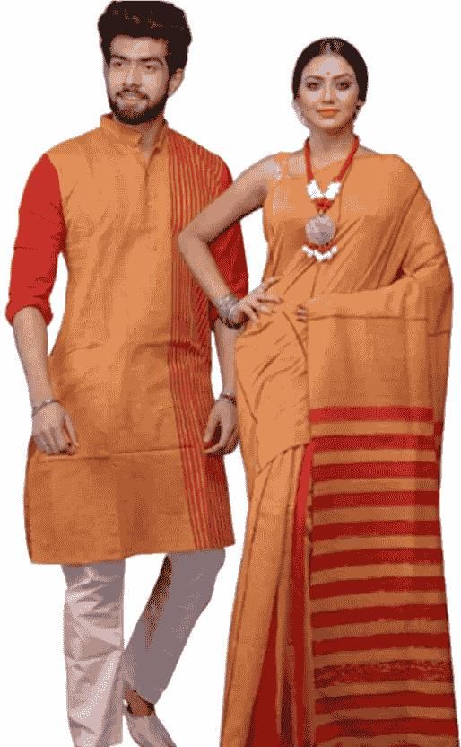 Combo of Men & Women's Khadi Cotton Kurta & Saree Set - Premium  from Roposo Clout - Just $1491! Shop now at Mystical9