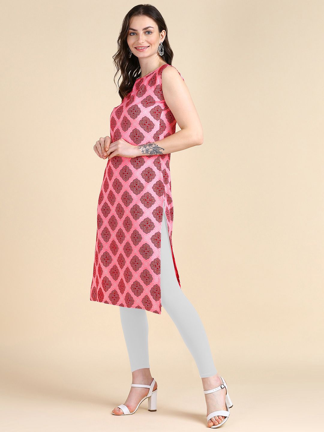 Women's Sleeveless Boat Neck Solid Casual Fancy Long Kurtis - Premium  from Roposo Clout - Just $560! Shop now at Mystical9