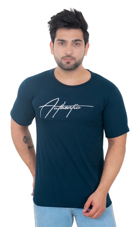 Men Round Neck Blue T-Shirt - Premium  from Roposo Clout - Just $538! Shop now at Mystical9