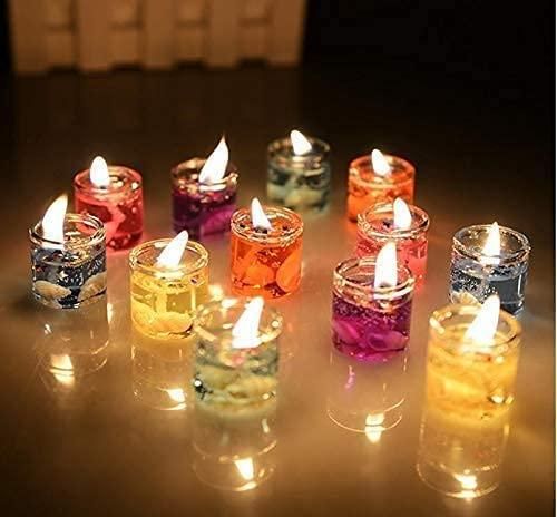 Multicolour Smokeless Decorated Mini Cute Glass Jelly Gel Candles (Pack of 12 Pcs) - Premium  from Roposo Clout - Just $600! Shop now at Mystical9