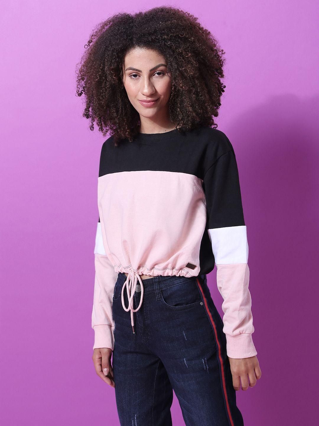 Women's  Cotton Multicolor Color Block Sweatshirt - Premium  from Roposo Clout - Just $1097! Shop now at Mystical9