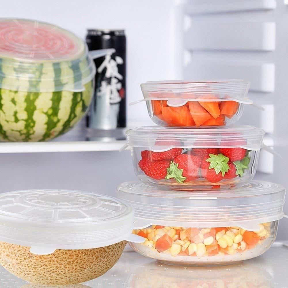 Silicon Lids - Reusable Silicone Stretch Lids For Food Cover ( Set of 6 ) - Premium  from Roposo Clout - Just $600! Shop now at Mystical9