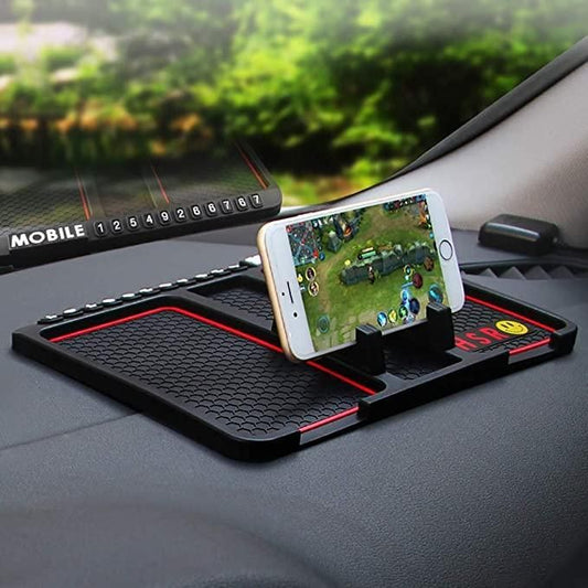 Car Dashboard Mat & Mobile Phone Holder Mount Non Slip Sticky Rubber Pad for Smartphone, GPS Navigation, God Idols, Toys, Coins (Black) - Premium  from Roposo Clout - Just $850! Shop now at Mystical9