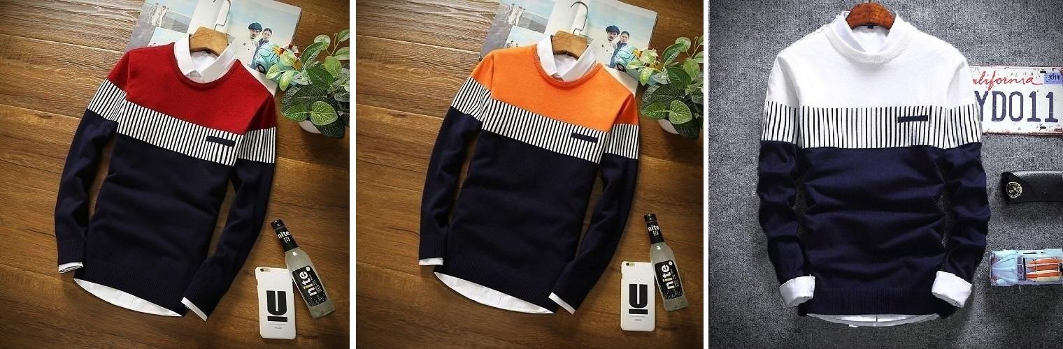 Cotton Color Block Round Neck Full Sleeves Mens T-Shirt (Pack of 3) - Premium  from Roposo Clout - Just $1200! Shop now at Mystical9