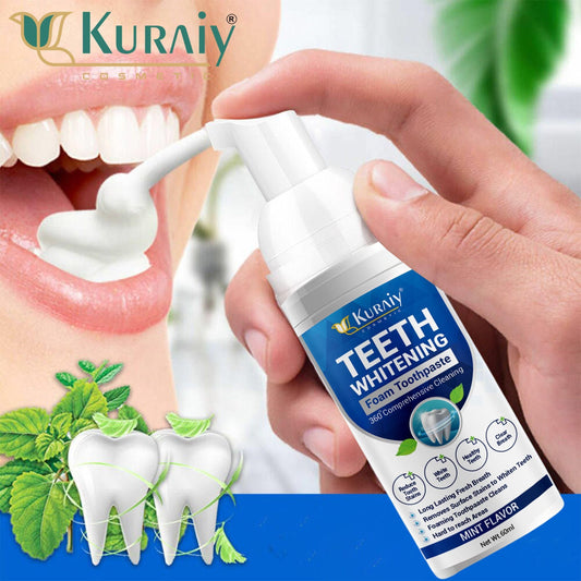 KURAIY Toothpaste Whitening Foam Natural Mouth Wash Mousse Teeth Whitening Teethpaste Oral Hygiene Breath Dental Tool - Premium  from Roposo Clout - Just $550! Shop now at Mystical9