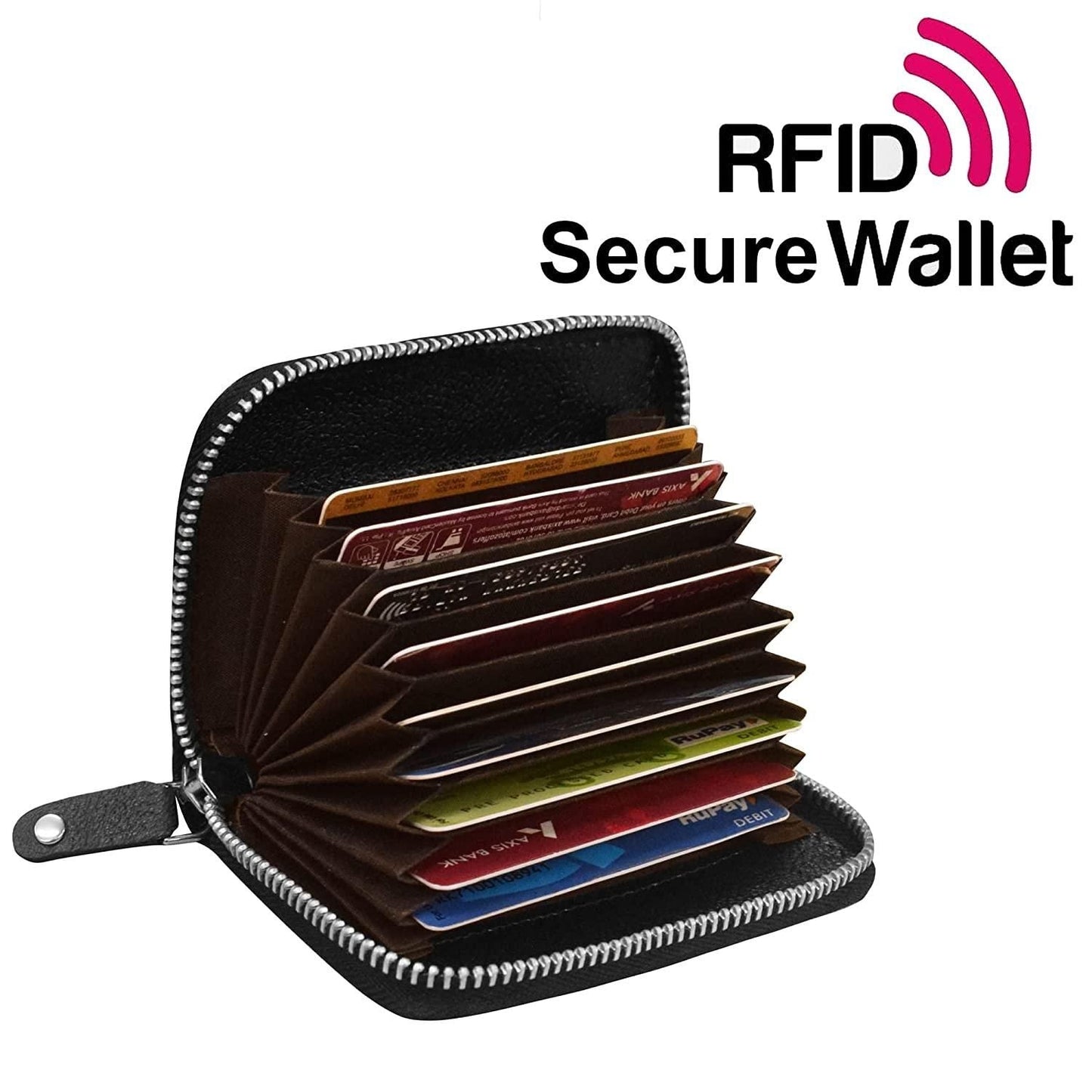 Leather Credit Card Holder Wallet with 9 Card Slots & 2 Money Pockets - Premium  from Roposo Clout - Just $560! Shop now at Mystical9