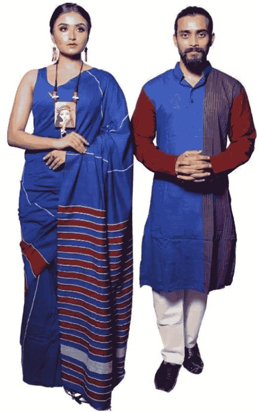 Combo of Men & Women's Khadi Cotton Kurta & Saree Set - Premium  from Roposo Clout - Just $1491! Shop now at Mystical9