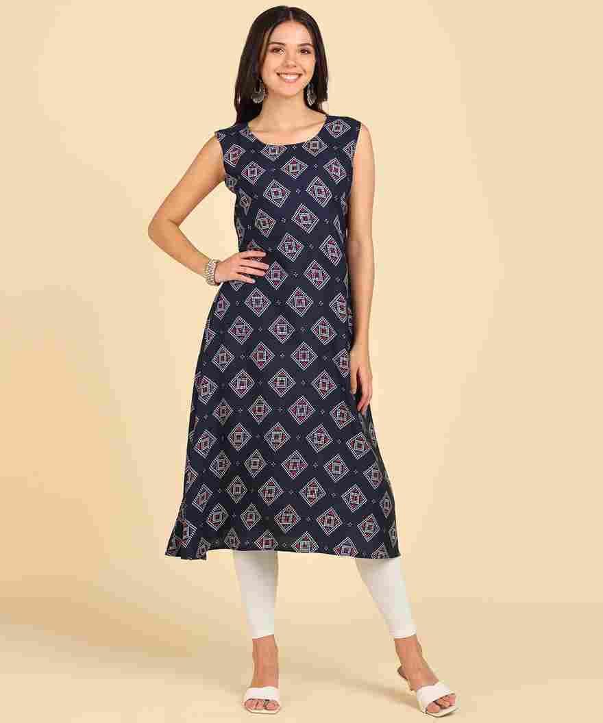Women's Casual Wear Sleeveless Round Long Kurtis - Premium  from Roposo Clout - Just $591! Shop now at Mystical9