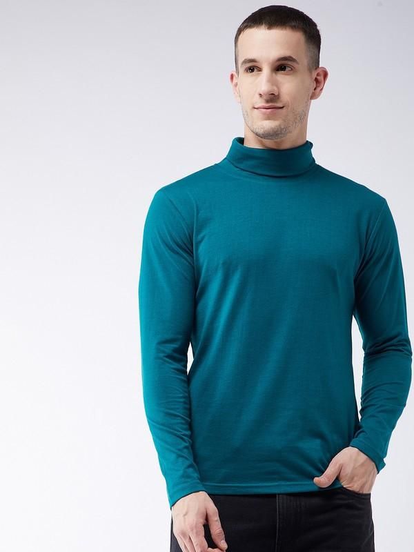 Gritstones Cotton Blend Solid Full Sleeve  High Neck T-Shirt - Premium  from Roposo Clout - Just $669! Shop now at Mystical9
