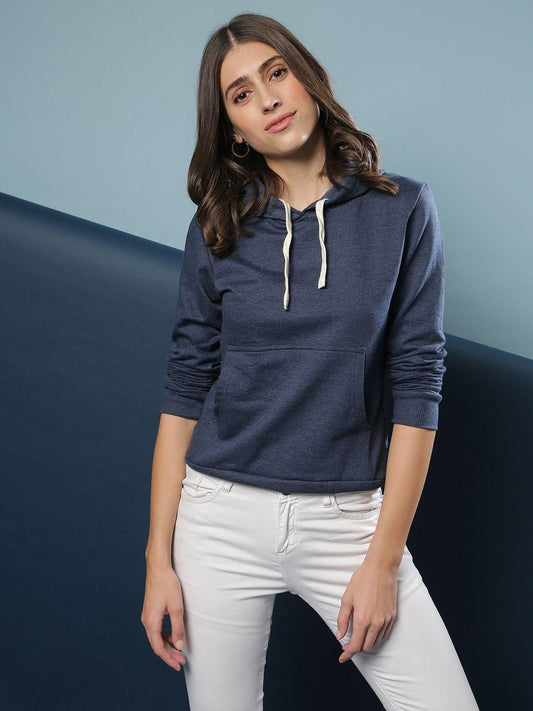 Women's  Cotton Blue Solid Sweatshirt - Premium  from Roposo Clout - Just $1150! Shop now at Mystical9