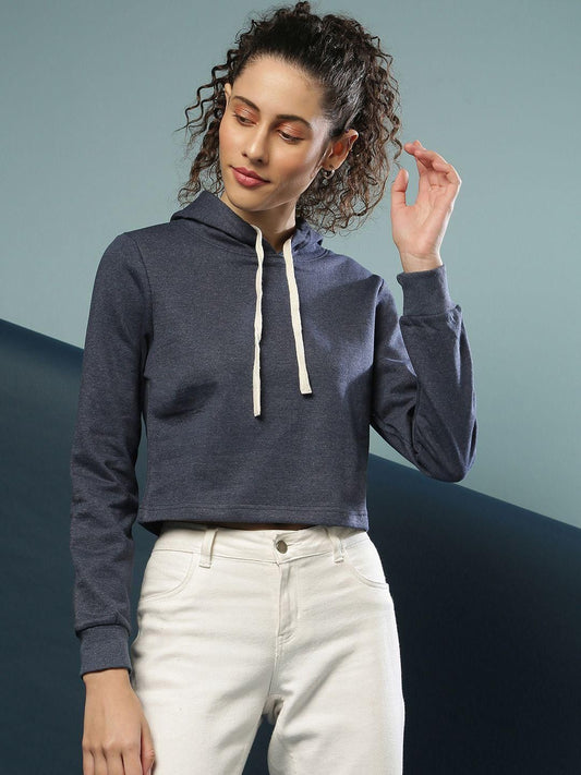 Women's  Cotton Blue Solid Sweatshirt - Premium  from Roposo Clout - Just $1060! Shop now at Mystical9