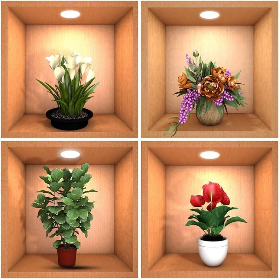 Green Plant Potted 3D Wall Stickers (Set of 4) - Premium  from Roposo Clout - Just $800! Shop now at Mystical9