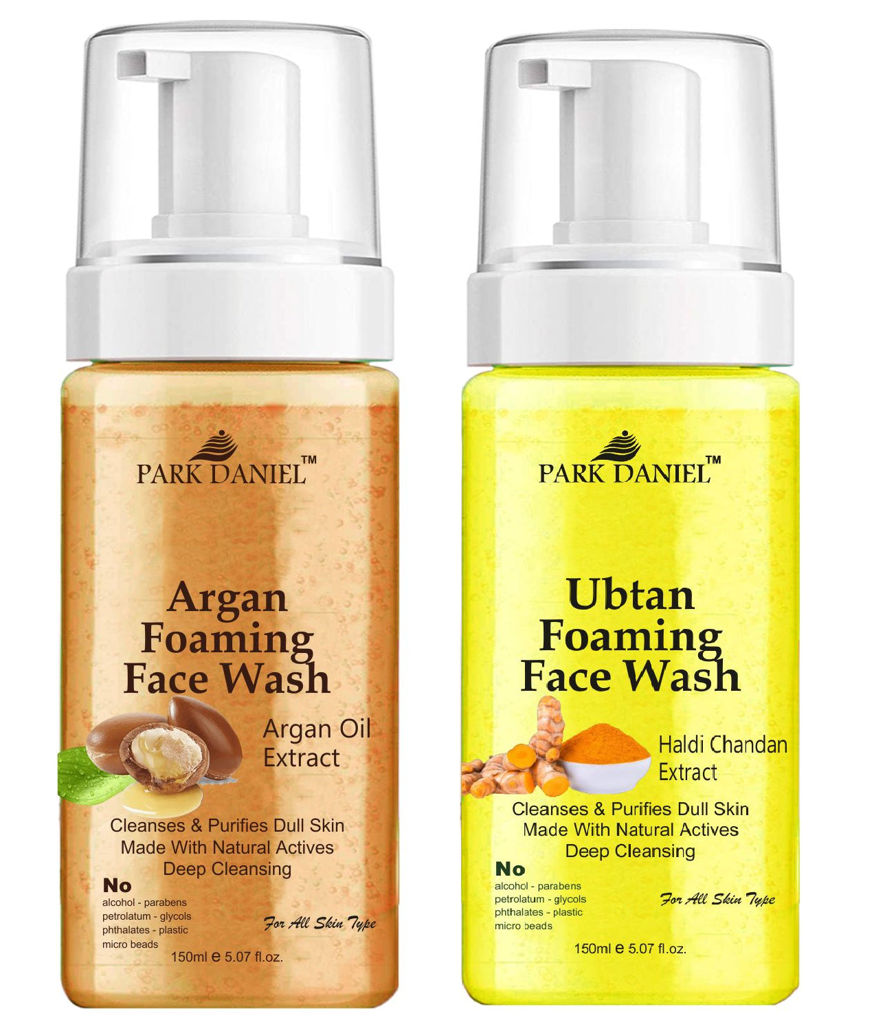 Park Daniel Argan Oil and Ubtan Foaming Face Wash For Deep Cleansing for Normal to Dry Skin Combo of 2 of 150 ML(300 ML) - Premium  from Roposo Clout - Just $800! Shop now at Mystical9