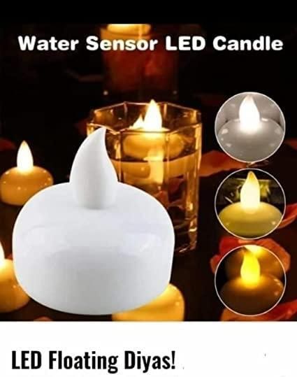 �Floating Tealight Water Sensor Battery Operated Waterproof LED Flame less Flickering Lights Candles (Pack of 10) - Premium  from Roposo Clout - Just $730! Shop now at Mystical9