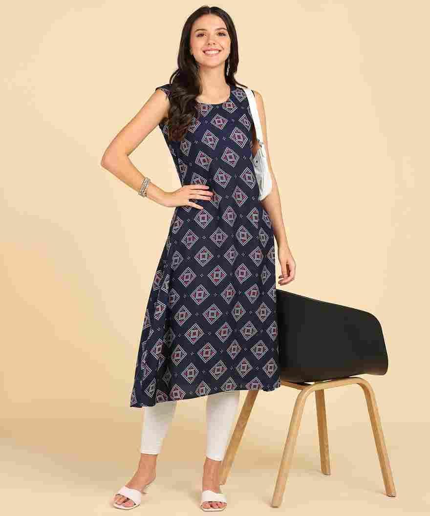 Women's Casual Wear Sleeveless Round Long Kurtis - Premium  from Roposo Clout - Just $591! Shop now at Mystical9