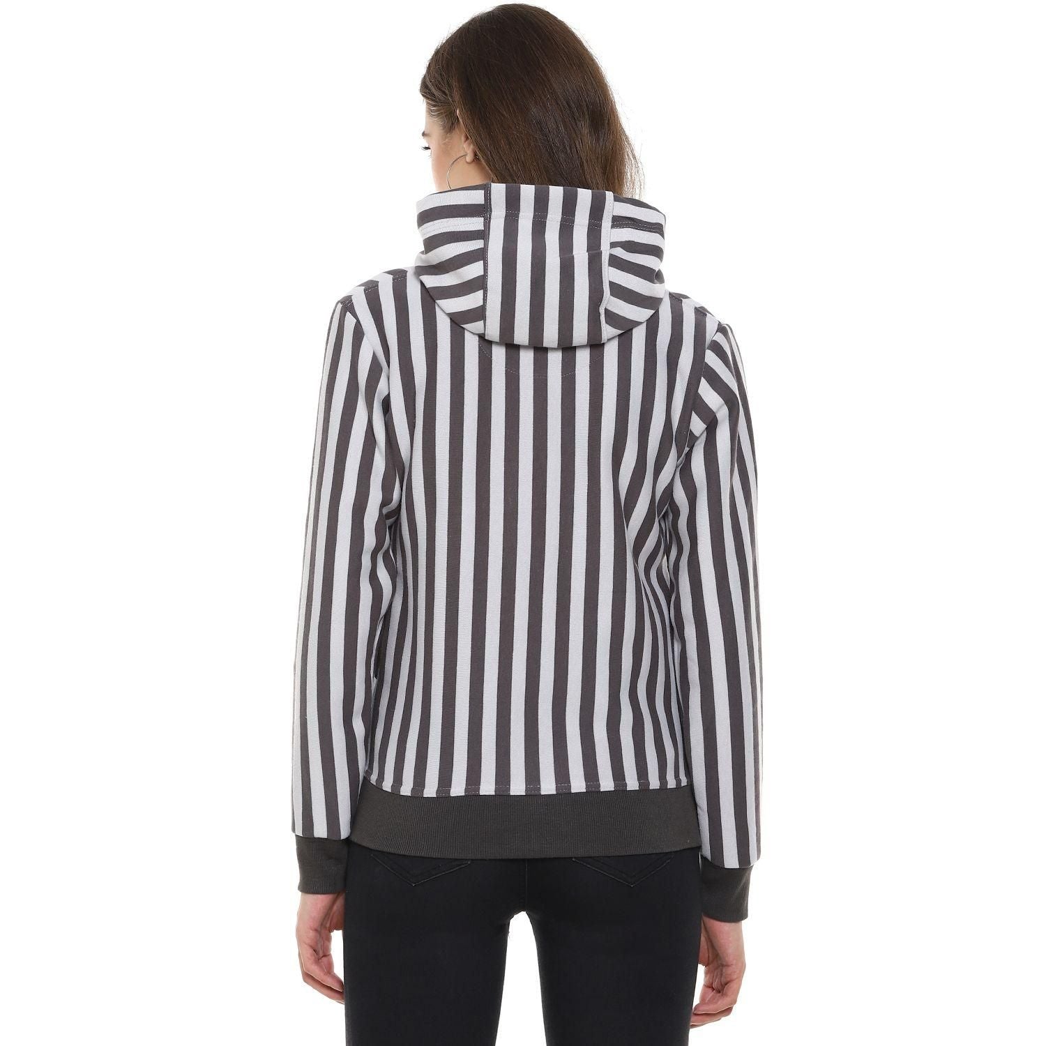 Campus Sutra Women's Striped Stylish Hooded Sweatshirts - Premium  from Roposo Clout - Just $1260! Shop now at Mystical9