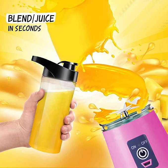 Portable Electric USB Juice Maker Bottle | Blender Grinder Mixer | Rechargeable Bottle with 6 Blades - Premium  from Roposo Clout - Just $727! Shop now at Mystical9