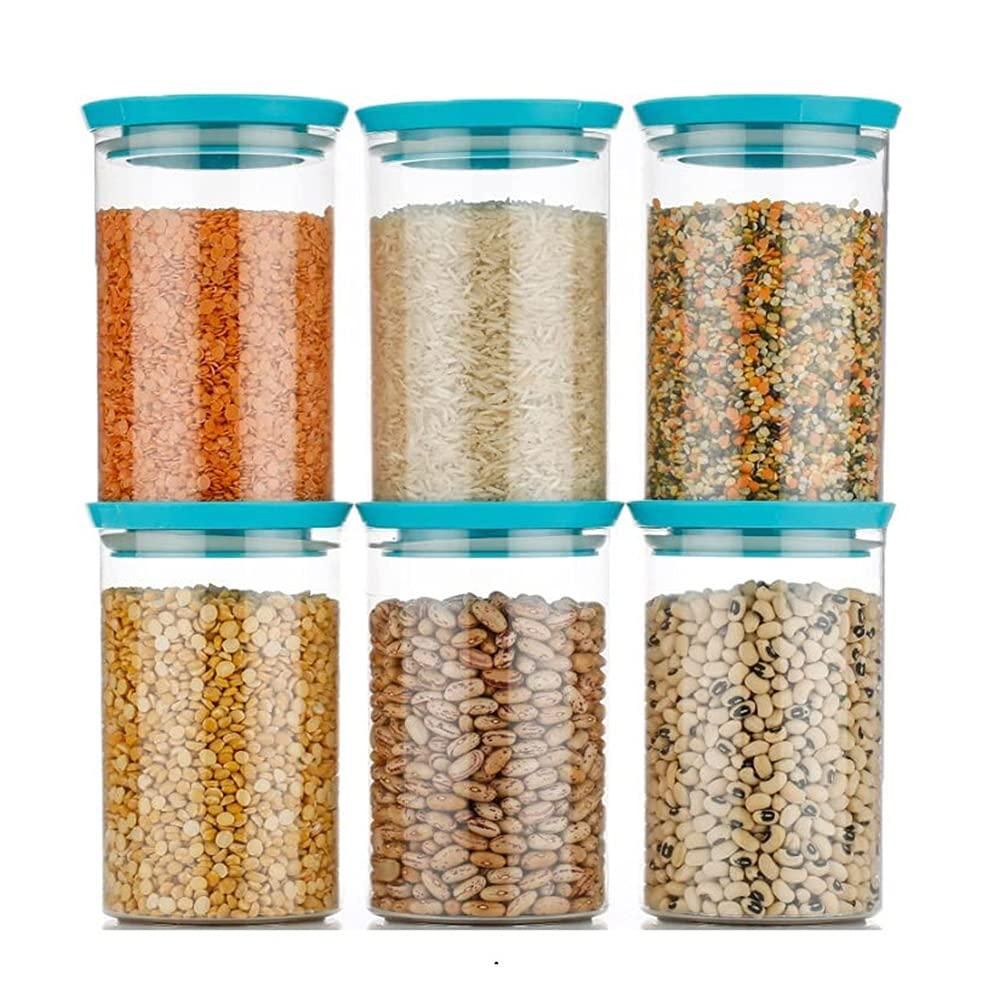 Airtight Plastic Containers- 900 ml Plastic Cereal Dispenser, Air Tight, Grocery Container, Fridge Container,Tea Coffee & Sugar Container, Spice Container (Pack of 6) - Premium  from Roposo Clout - Just $800! Shop now at Mystical9