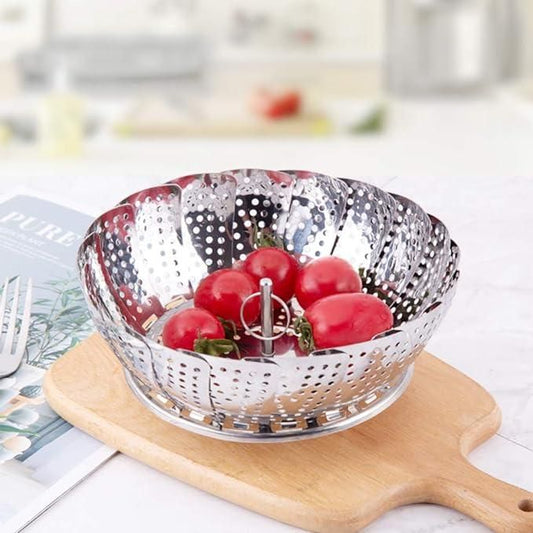 Stainless Steel Steamer basket for Veggie/Seafood with Safety Tool - Premium  from Roposo Clout - Just $630! Shop now at Mystical9