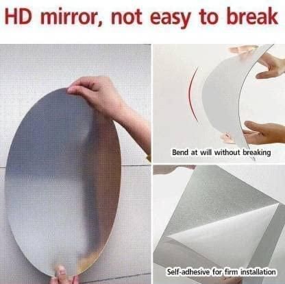WallDaddy Oval Shape Plastic Mirror For Wall Size (20x30)Cm Flexible Mirror PentagonMirror - Premium  from Roposo Clout - Just $550! Shop now at Mystical9