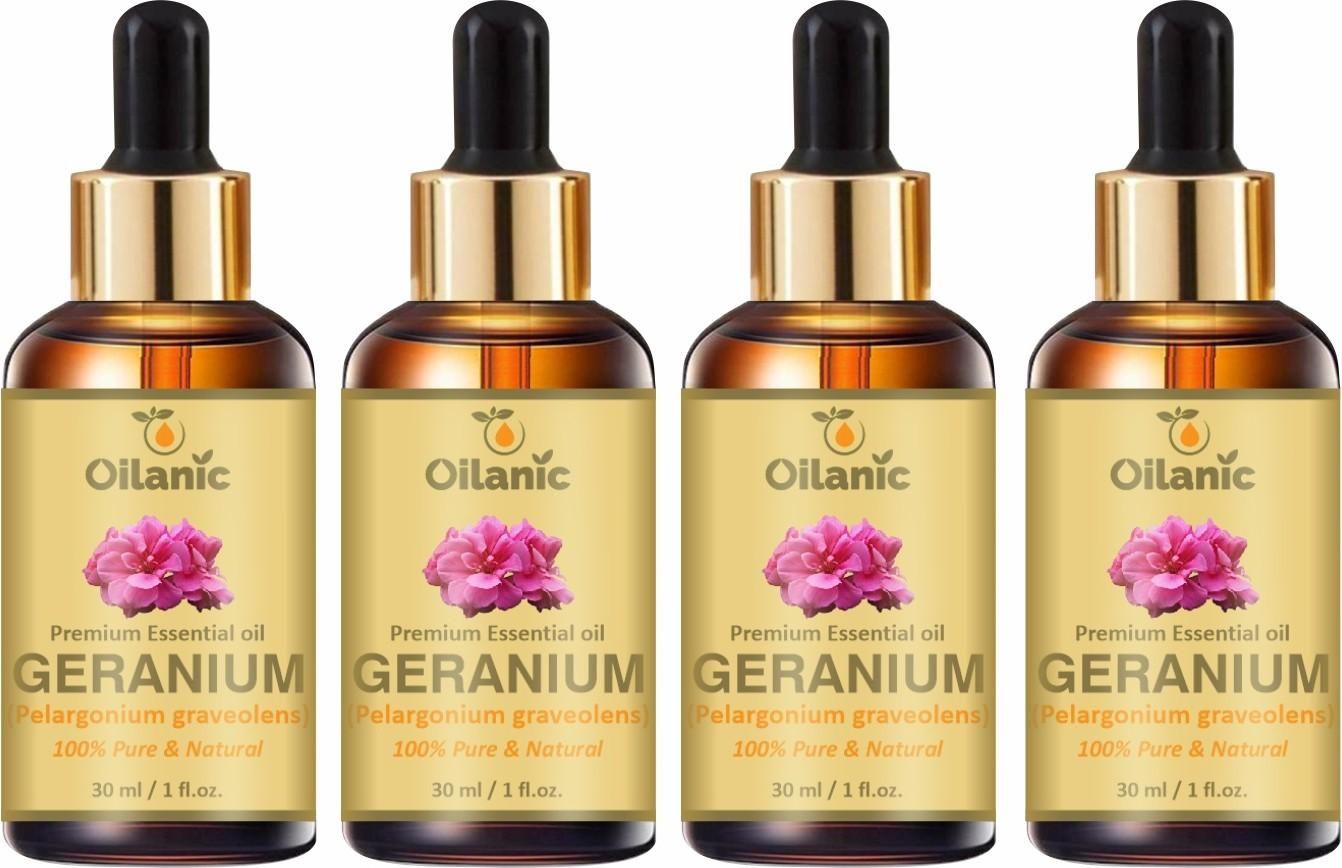 Oilanic Premium Geranium Essential Oil Combo pack of 4 bottles of 30 ml(120 ml) - Premium  from Roposo Clout - Just $900! Shop now at Mystical9