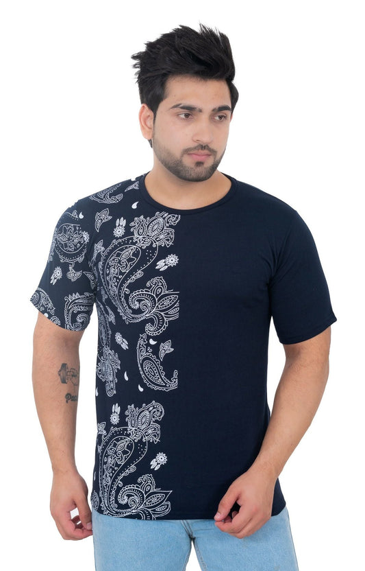 Men Round Neck Blue T-Shirt - Premium  from Roposo Clout - Just $540! Shop now at Mystical9