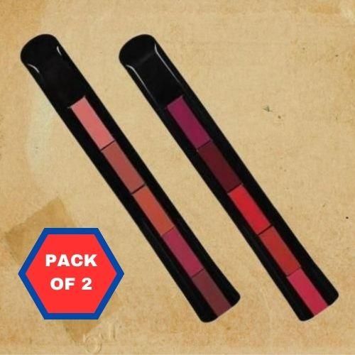 FAB 5 Matte Finish 5 in 1 Lipstick Pack Of 2 - Premium  from Roposo Clout - Just $565! Shop now at Mystical9