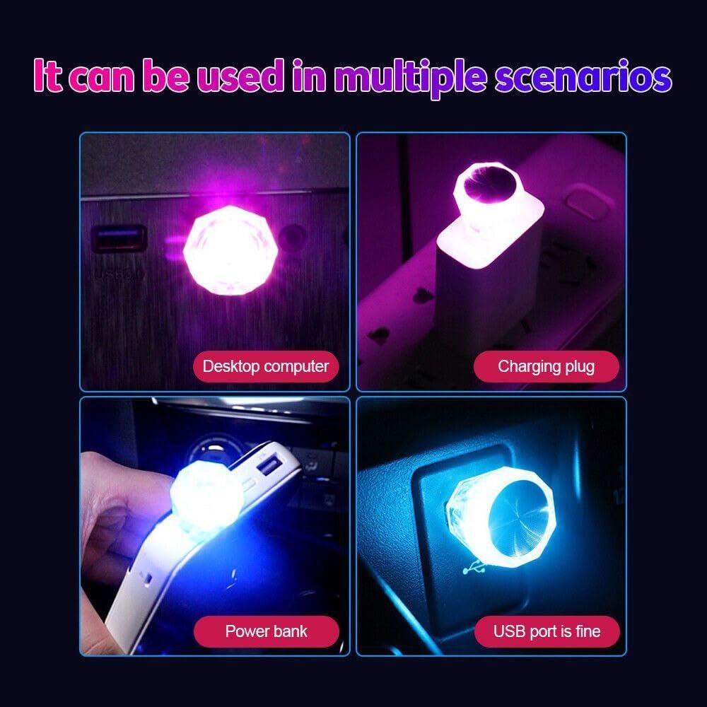 Diamond Shape Car Mini USB LED Environmental Lights (Multicolor) (Pack of 2) - Premium  from Roposo Clout - Just $630! Shop now at Mystical9