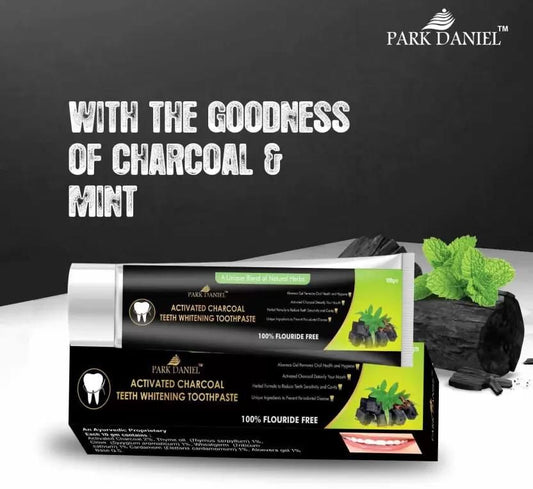 PARK DANIEL Natural Activated Charcoal Teeth Whitening Toothpaste - For Tobacco Stain, Tartar, Gutkha Stain and Yellow Teeth Removal | No Side Effect (100gm) Toothpaste  (100) - Premium  from Roposo Clout - Just $500! Shop now at Mystical9
