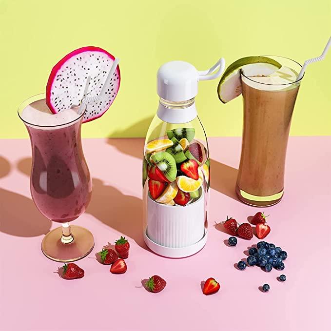 Portable Blender Juicer for Smoothie, Juice, Vegetable, Shakes with 4 Blades, Wireless Charging Mini Blender 400ml - Premium  from Roposo Clout - Just $900! Shop now at Mystical9
