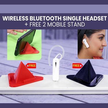 Fidato Wireless Bluetooth Single Headset With Free 2 Mobile Stands - Premium  from Roposo Clout - Just $650! Shop now at Mystical9