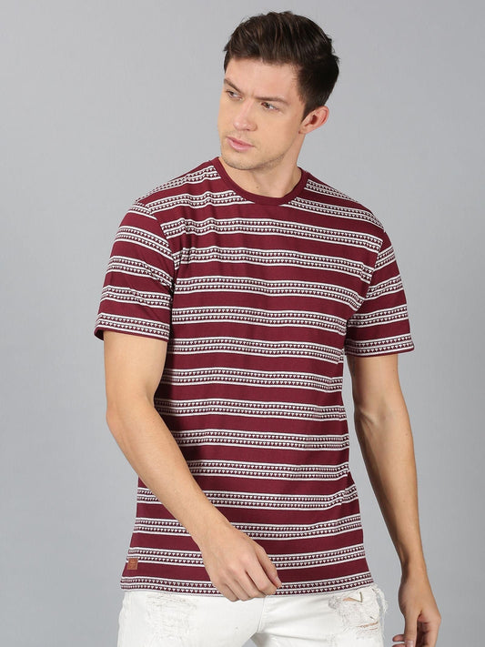 UrGear Cotton Stripes Half Sleeves Round Neck Mens Casual T-Shirt - Premium  from Roposo Clout - Just $628! Shop now at Mystical9