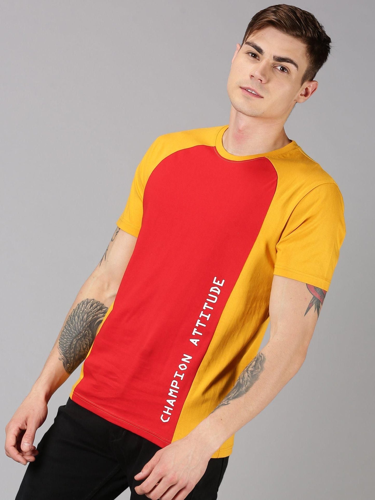 UrGear Cotton Color Block Half Sleeves Round Neck Mens T-Shirt - Premium  from Roposo Clout - Just $700! Shop now at Mystical9