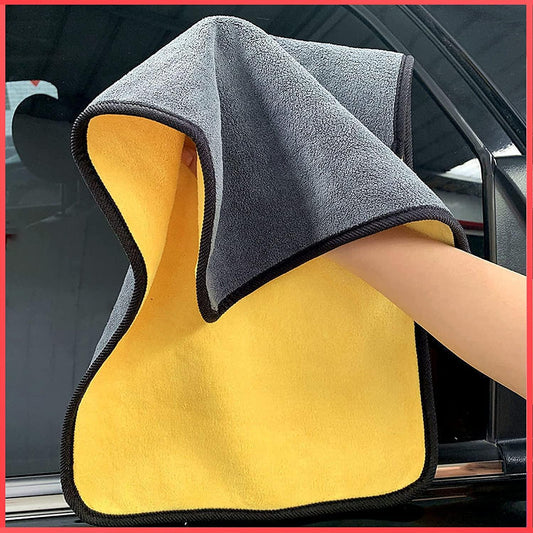 Microfibre Car Cloth (60x30 cm + 30x30 cm) ,Thick Plush Lint & Streak-Free Multipurpose Double-Sided Cloths Automotive Towels for Car Bike Cleaning Polishing Washing & Detailing (Pack of 2) - Premium  from Roposo Clout - Just $600! Shop now at Mystical9