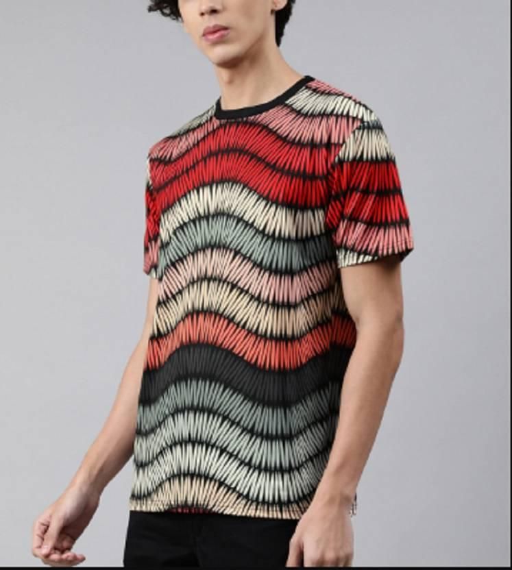 Men's Printed Round Neck Elastane Multicolor T-Shirt - Premium  from Roposo Clout - Just $670! Shop now at Mystical9