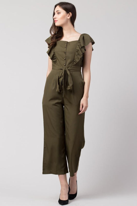 Verve Studio Polyester Solid Jumpsuit - Premium  from Roposo Clout - Just $930! Shop now at Mystical9