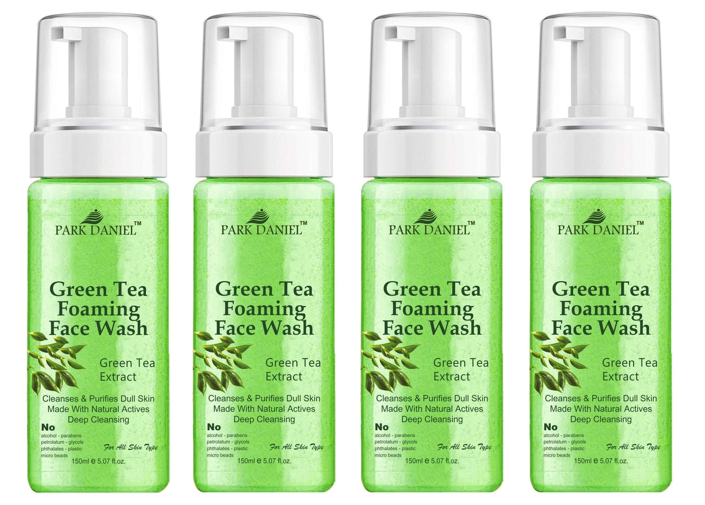 Park Daniel Natural Green Tea Foaming Face Wash For Deep Cleansing for Normal to Dry Skin Combo Pack of 4 of 150 ML(600 ML) - Premium  from Roposo Clout - Just $1200! Shop now at Mystical9