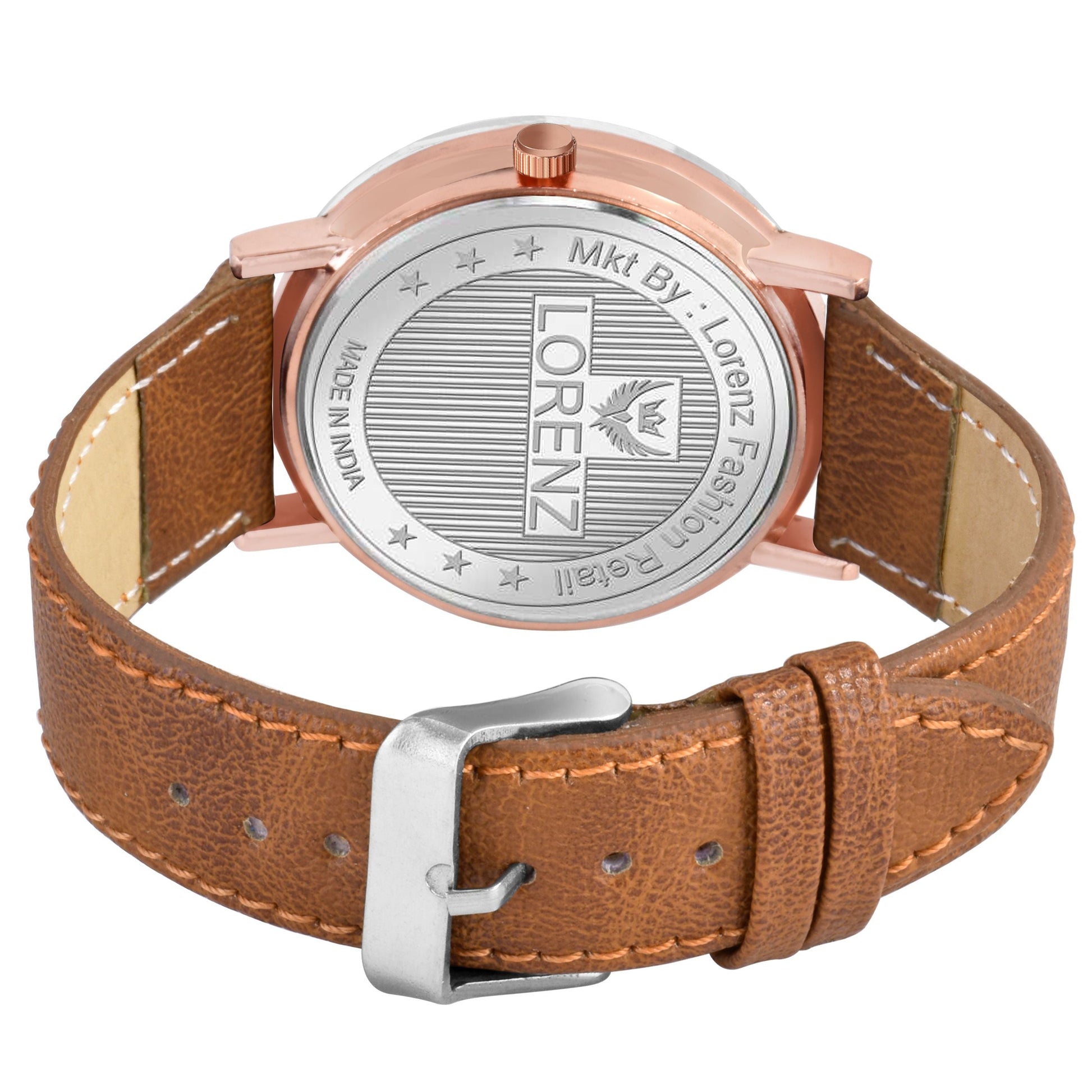 Lorenz Brown Leather Strap & White Roman Dial Analogue Watch for Men - Premium  from Roposo Clout - Just $656! Shop now at Mystical9