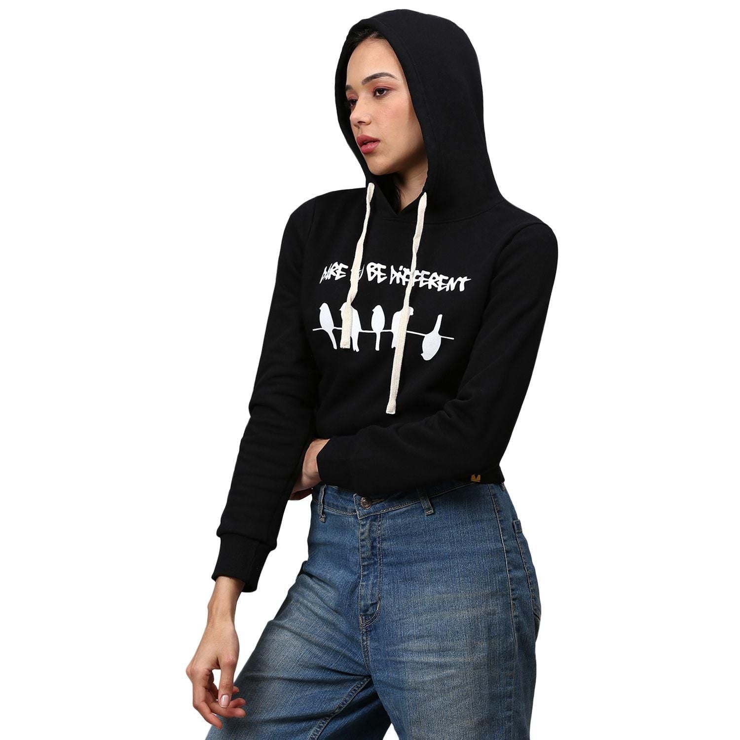 Campus Sutra Women Printed Crop Casual Hooded Sweatshirts - Premium  from Roposo Clout - Just $1036! Shop now at Mystical9