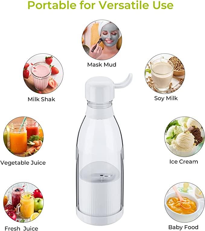 Portable Blender Juicer for Smoothie, Juice, Vegetable, Shakes with 4 Blades, Wireless Charging Mini Blender 400ml - Premium  from Roposo Clout - Just $900! Shop now at Mystical9