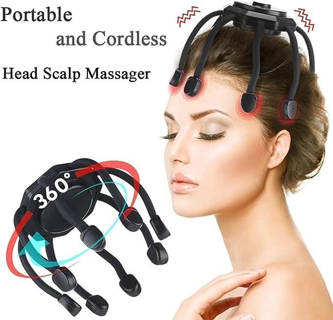 Ultra Scalp Massager,Electric Scalp Massager with 3 Modes, 360 Degree Head Massager,Electric Head Massager Cordless Portable Ultra Scalp Massager for Stress Relax (Black) - Premium  from Roposo Clout - Just $1600! Shop now at Mystical9