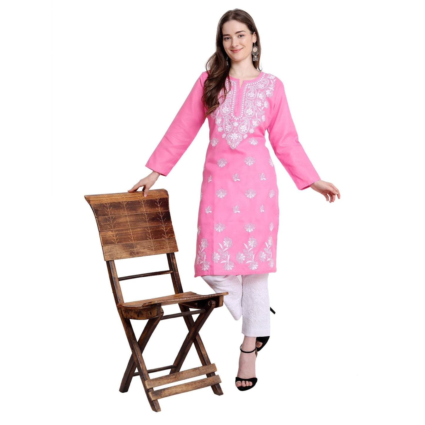 Women Embroidered Lucknowi Straight Kurta - Premium  from Roposo Clout - Just $750! Shop now at Mystical9