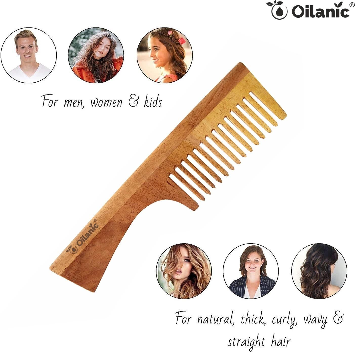 Oilanic  Pure & Natural Black Seed Oil( 100 ml) & Herbal Handmade Medium Detangler Neem Wooden Comb(5.5 inches)- For Antidandruff Men & Women Combo Pack - Premium  from Roposo Clout - Just $600! Shop now at Mystical9