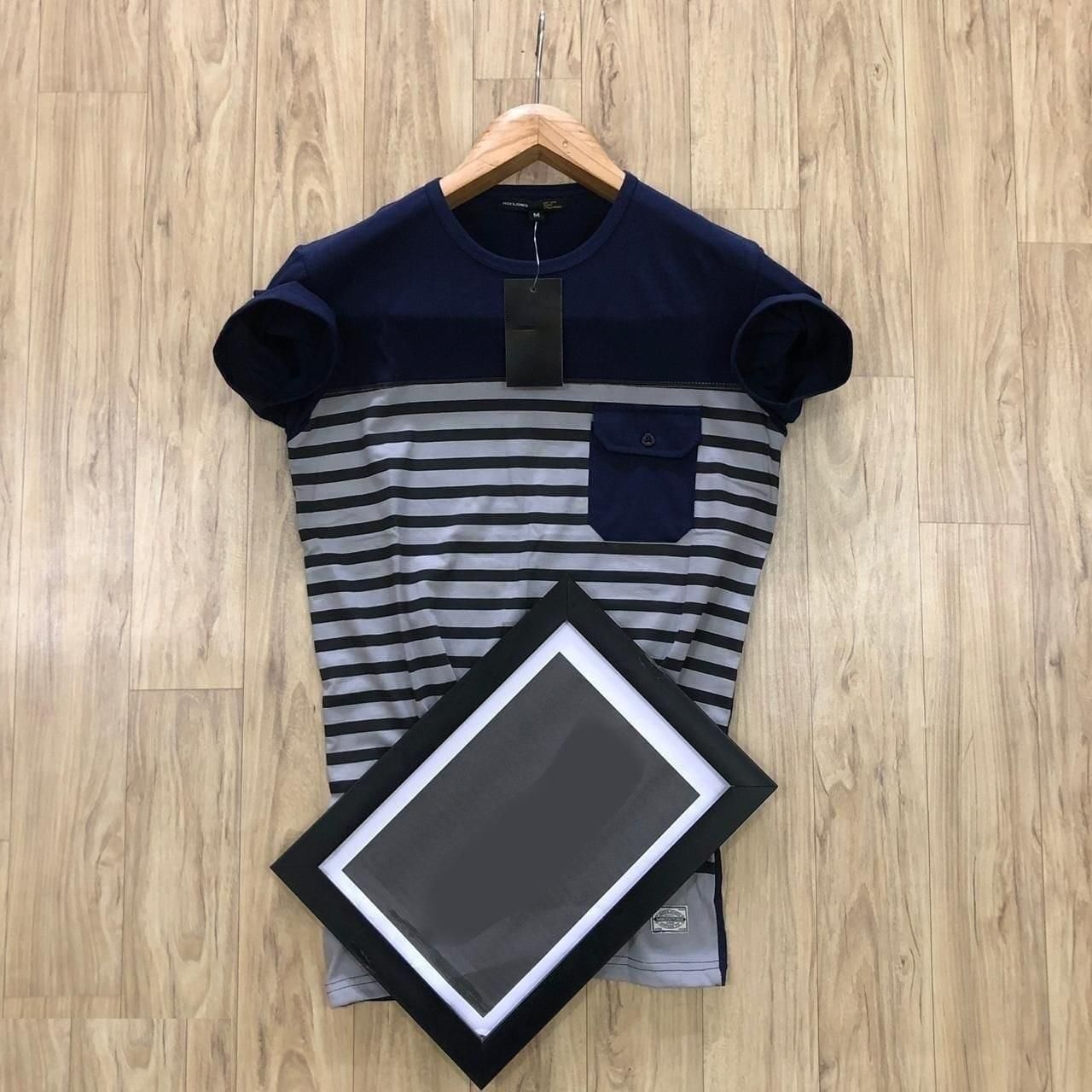 Cotton Stripes Half Sleeves Mens Round Neck T-Shirt - Premium  from Roposo Clout - Just $570! Shop now at Mystical9