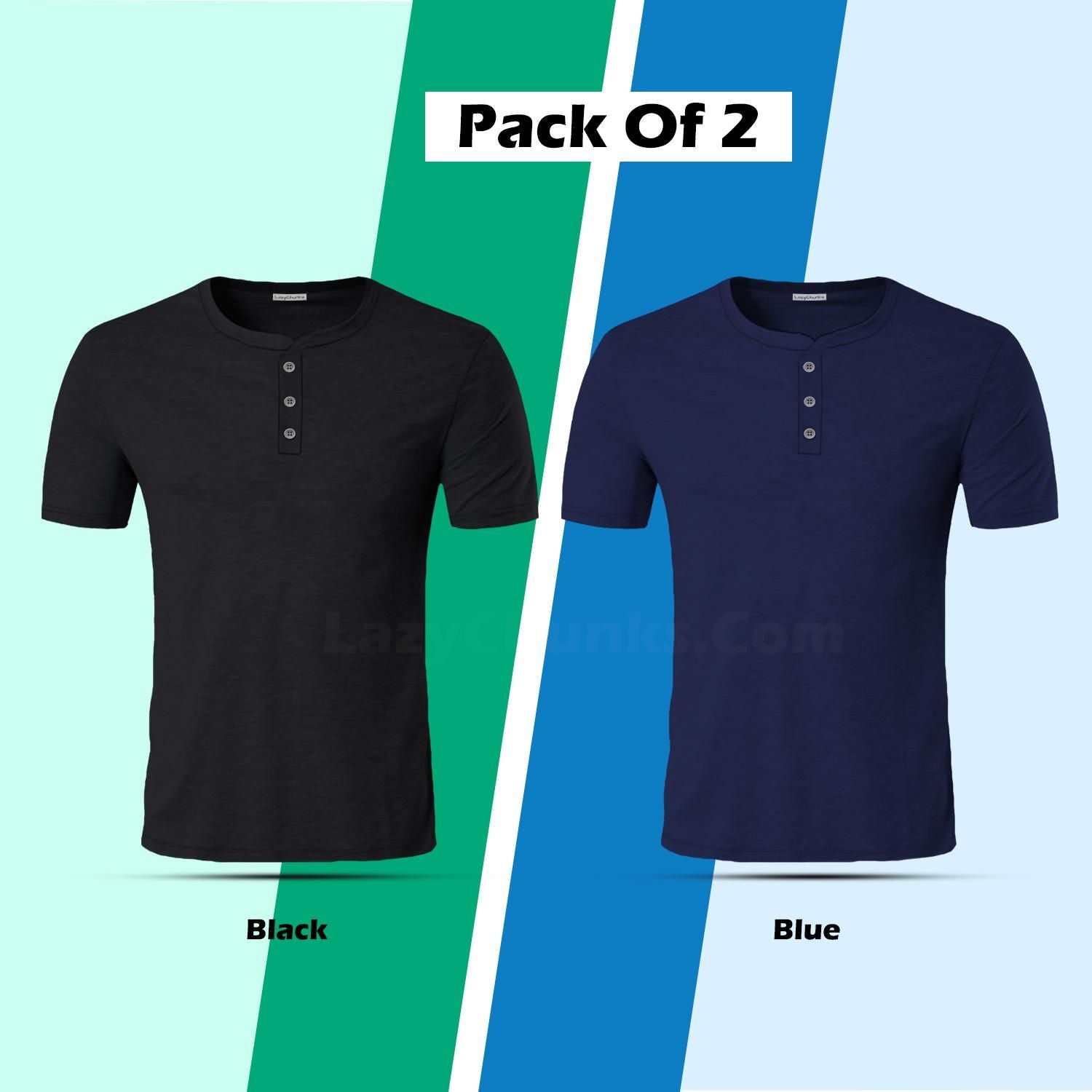 Cotton Solid Half Sleeves Mens T-Shirt Pack Of 2 - Premium  from Roposo Clout - Just $950! Shop now at Mystical9