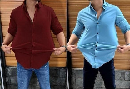Men's Slim Fit Casual Shirt Combo of 2 - Premium  from Roposo Clout - Just $960! Shop now at Mystical9