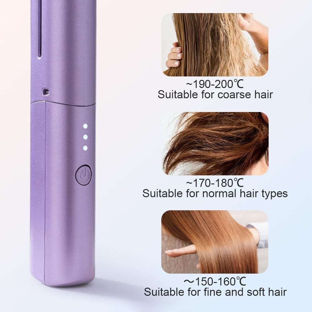 Meneflix Portable Mini Hair Straightener Cordless Rechargeable Mini Adjustable Hair Straightener Hot Comb - Premium  from Roposo Clout - Just $760! Shop now at Mystical9