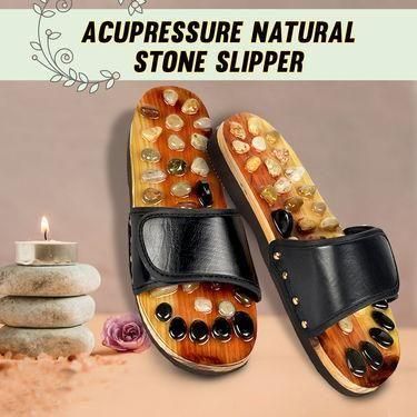 Acupressure Natural Stone Slippers (Red) - Premium  from Roposo Clout - Just $800! Shop now at Mystical9