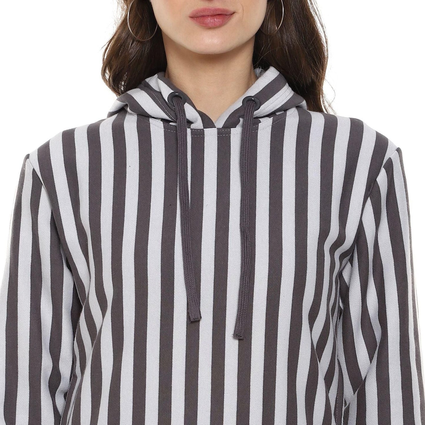 Campus Sutra Women's Striped Stylish Hooded Sweatshirts - Premium  from Roposo Clout - Just $1260! Shop now at Mystical9
